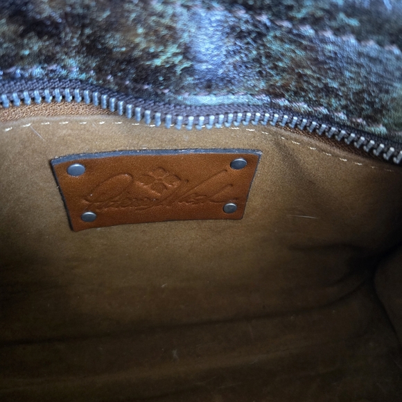 Patricia Nash Brown and Blue Floral Embossed Clutch - Picture 8 of 12